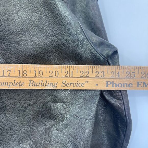 Luis Alvaro Black Long Sleeve Full Zip Genuine Leather Outerwear Jacket Medium - Picture 8 of 9